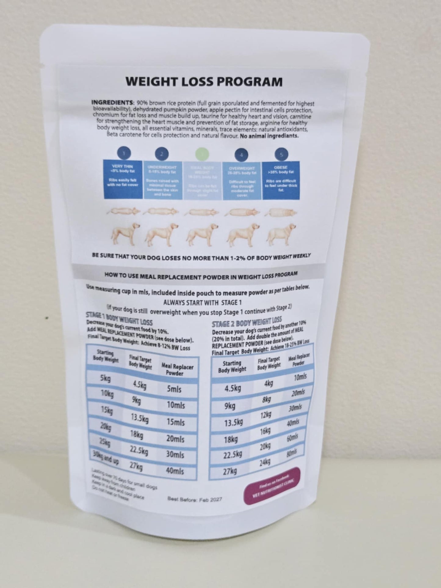 Weight Loss Meal Replacement Powder for Dogs